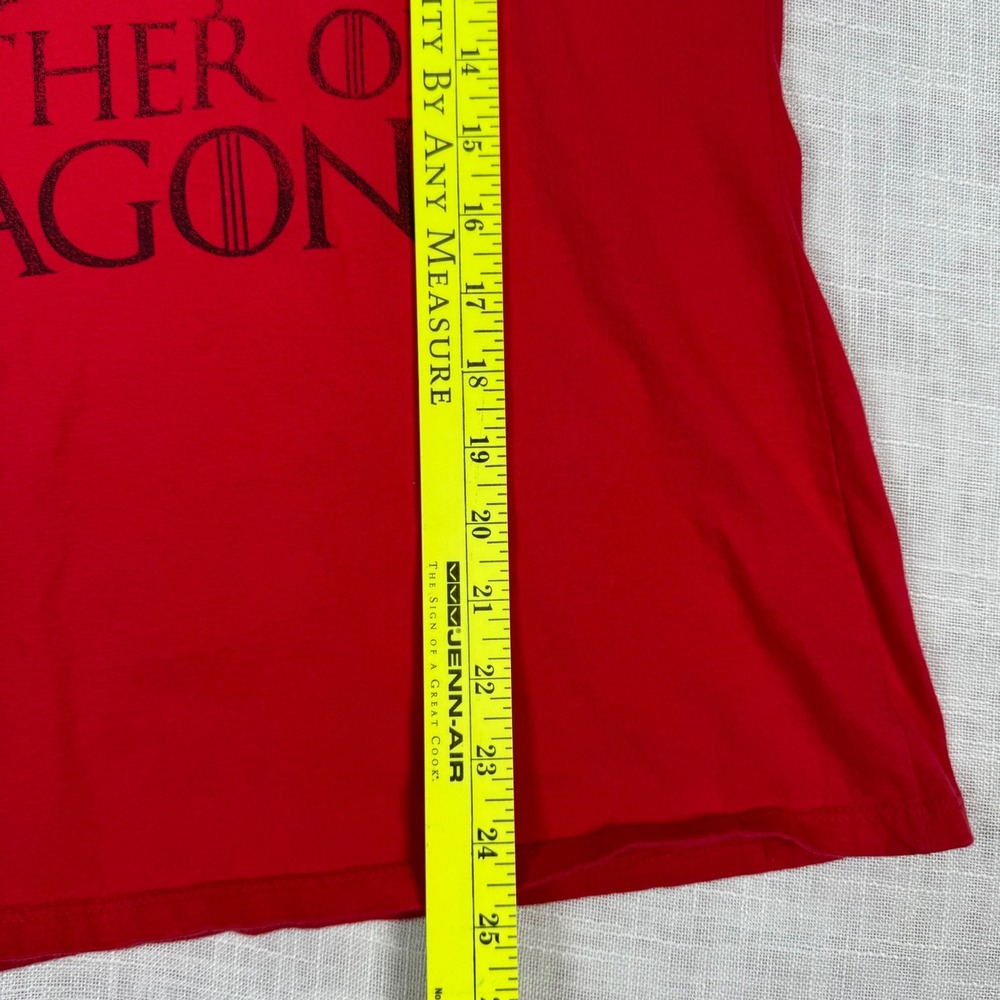 Mother of Dragons Game of Thrones T Shirt Women L Red Black V Neck Targaryan HBO - Picture 10 of 11